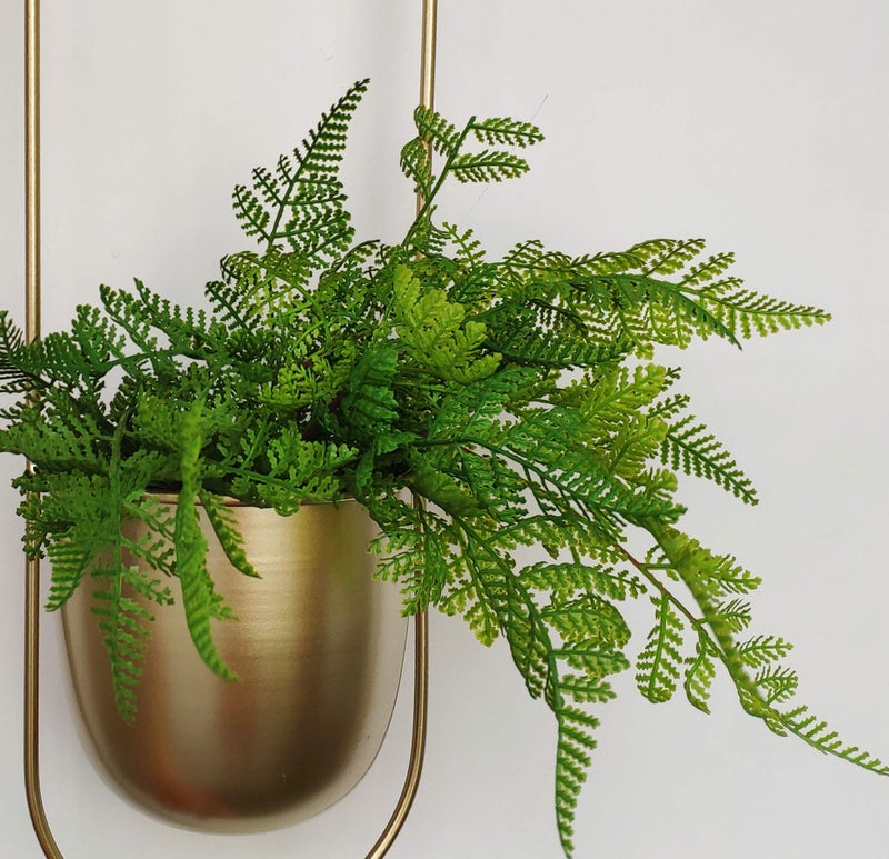 RISEON Boho gold Metal Plant Hanger,Metal Wall and Ceiling Hanging Planter, Modern Planter, Mid Century Flower Pot Plant Holder, Minimalist Planter for Indoor Outdoor Home Decor - Image 4
